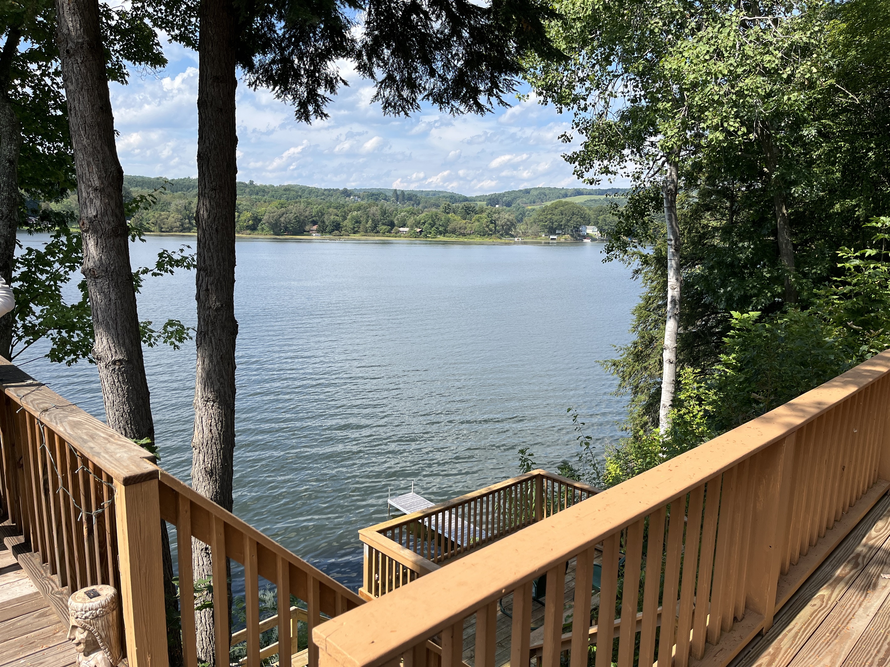 Deck with stairs to water