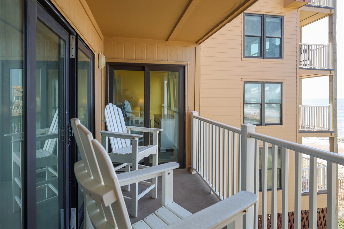 Balcony seating ideal for your morning coffee or evening drinks