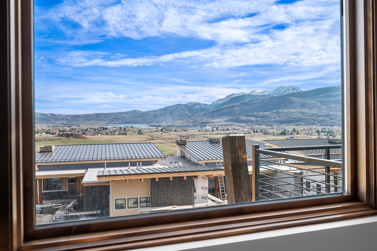 Scenic views from inside the home overlooking the valley