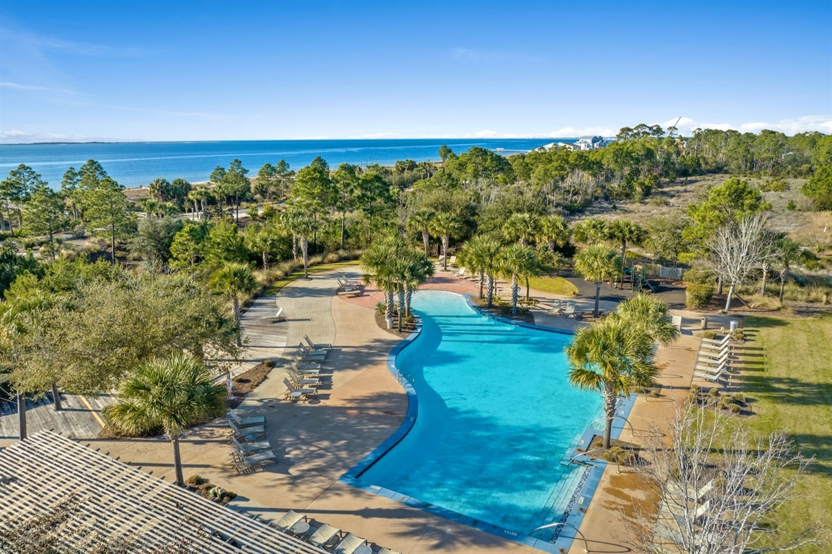 The Village Center resort pool is heated Oct-March. Just a quick ride away on the included 6-seater golf cart.