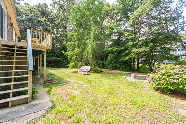 Spacious yard for outdoor fun.
