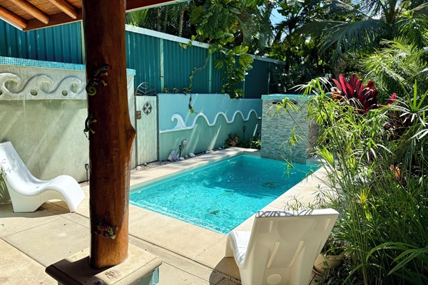 Plunge pool with fountain 