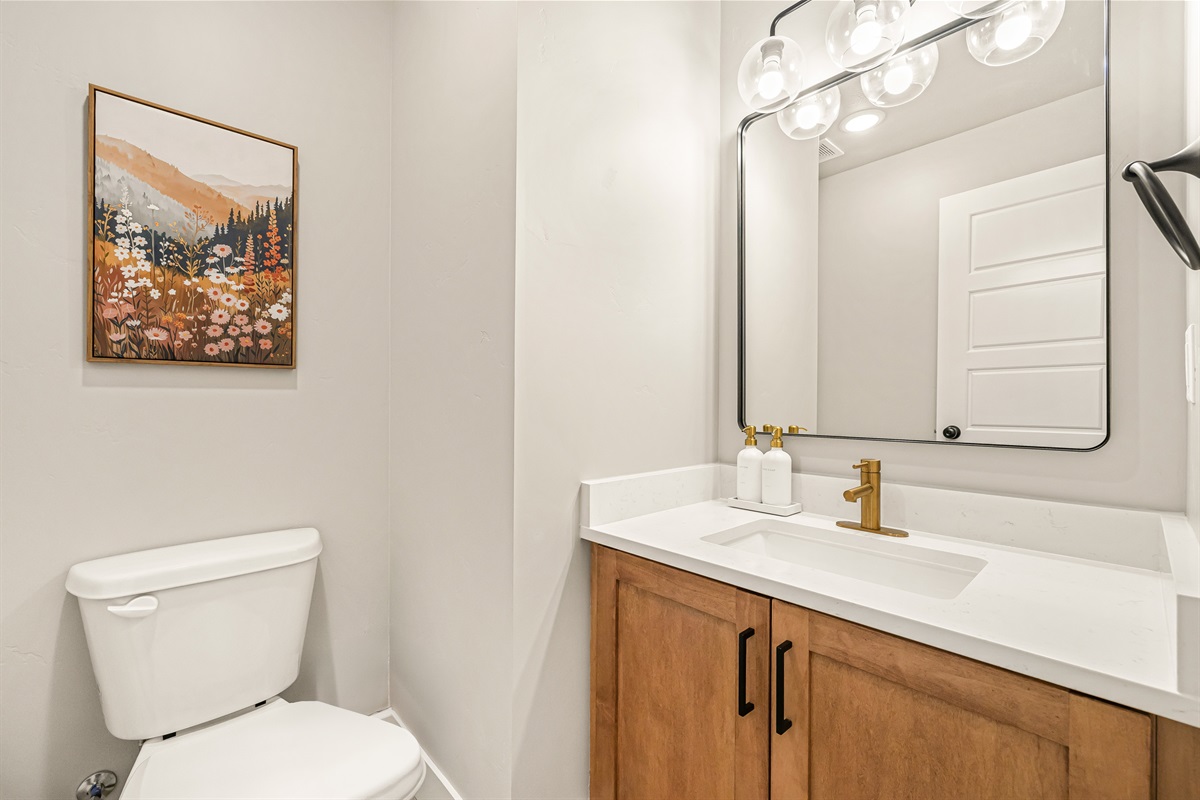 Half bathroom on main level.