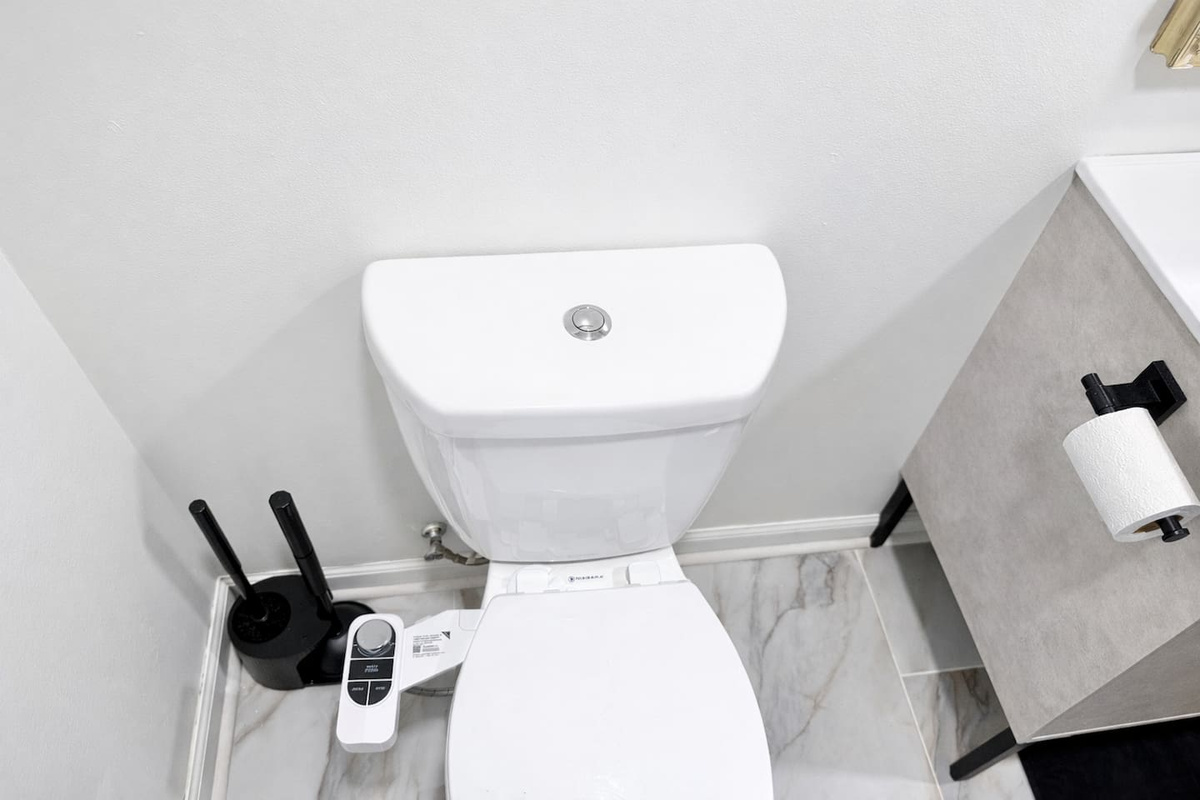 Toilets are equipped with bidets to make sure you are extra clean!