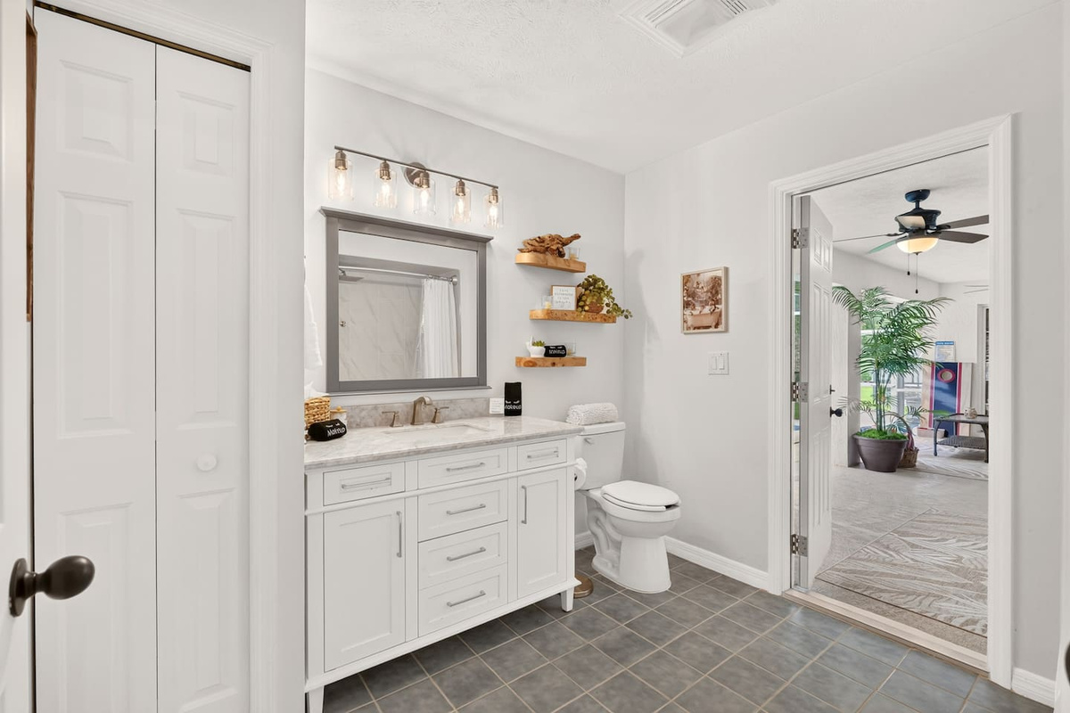 Convenient access to the patio and pool area.