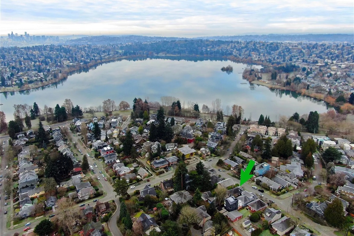 As you can see, you'll be 1 street down from the lake!