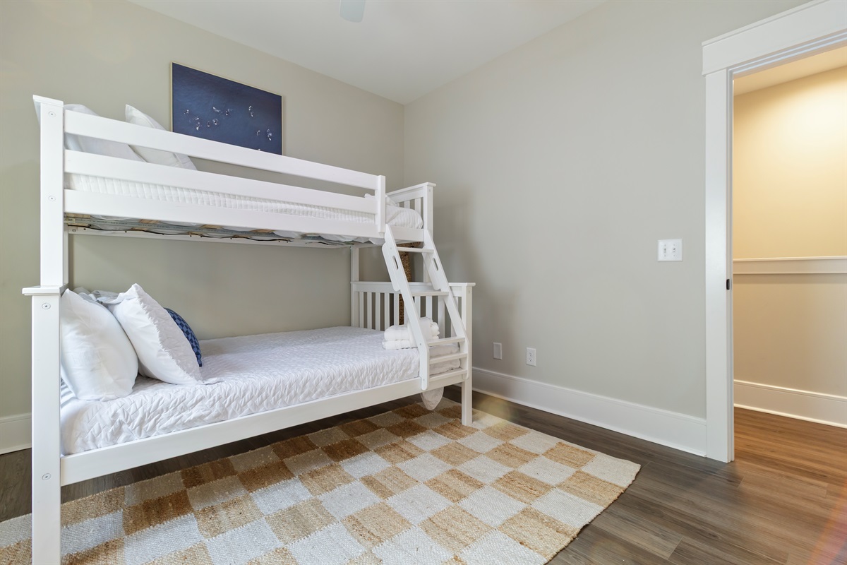 Bedroom 3 - Twin over Full bunk bed with smart tv