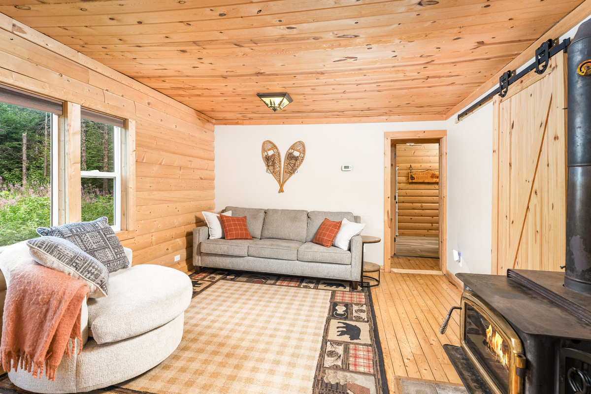 Living Room with wood stove