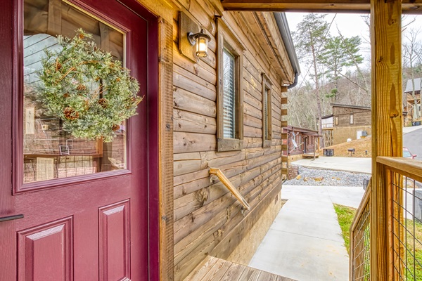 A security camera scans this view to protect your entryway