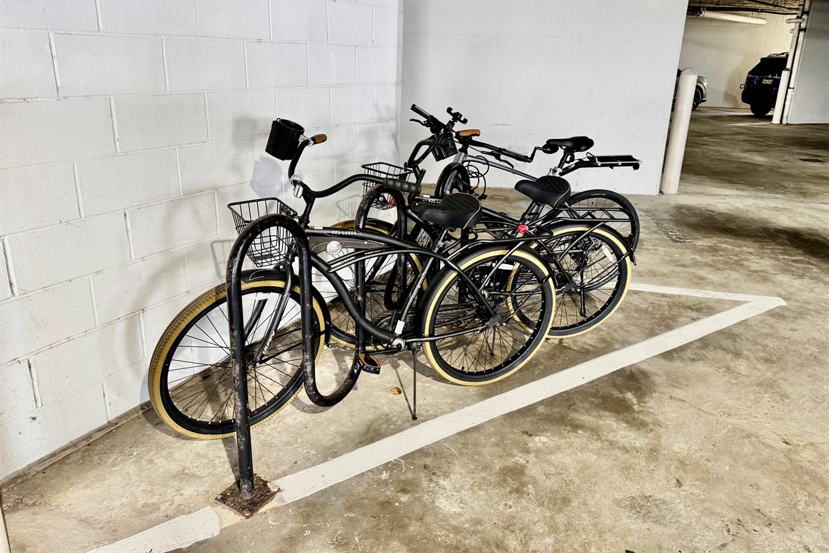 You can park your bike on the bottom floor of the parking garage!