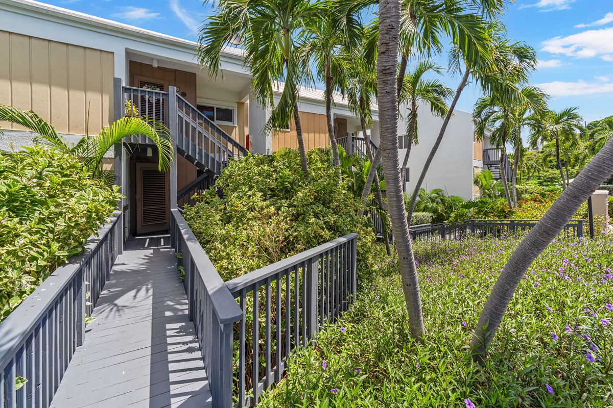 Pathway leading up to the condo.