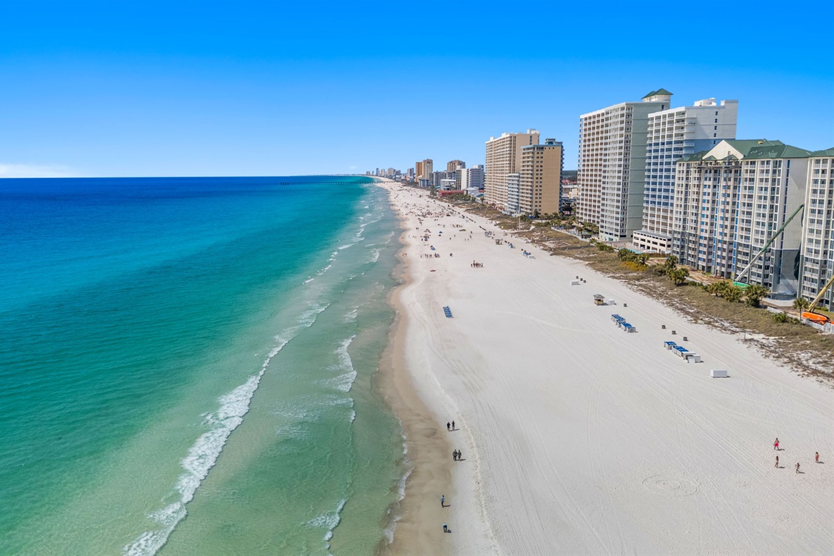 Stunning views of the beach in front of Long Beach Resort