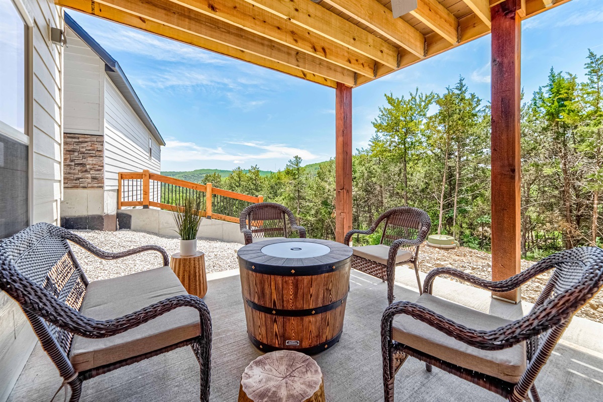 Firepit on the lower patio