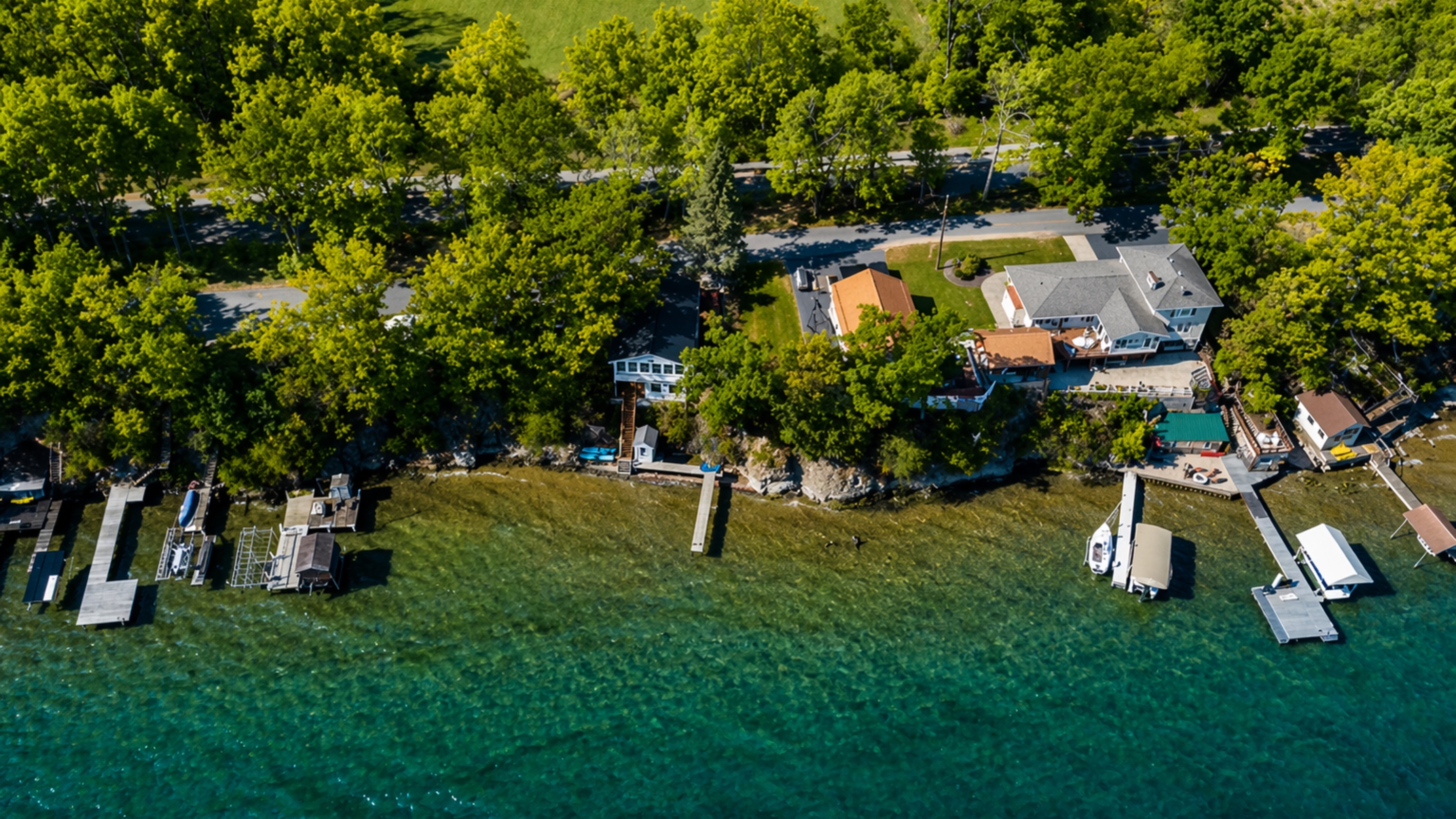 Peaceful lakefront escape with private dock access — perfect for morning coffee and sunset views over the water.