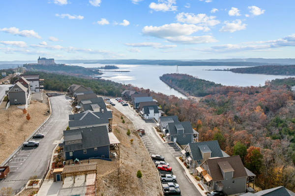 Drone shot showing our cove.