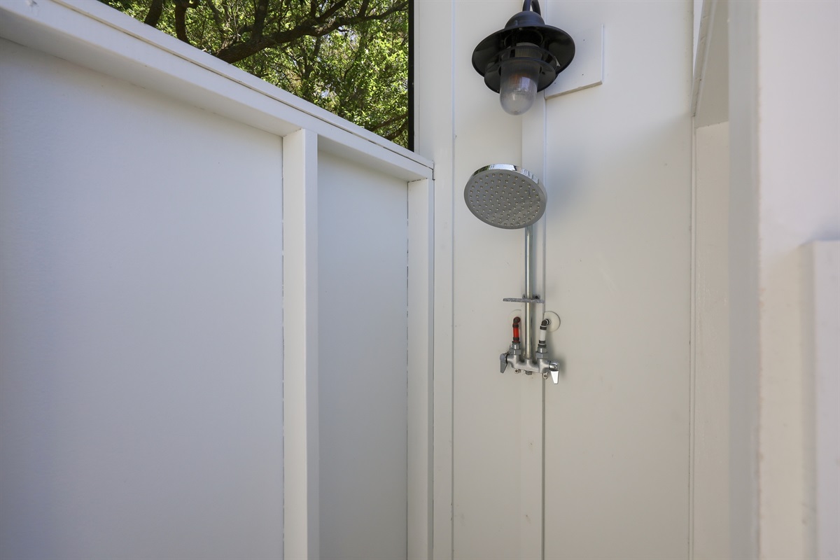 Outdoor shower perfect after the beach