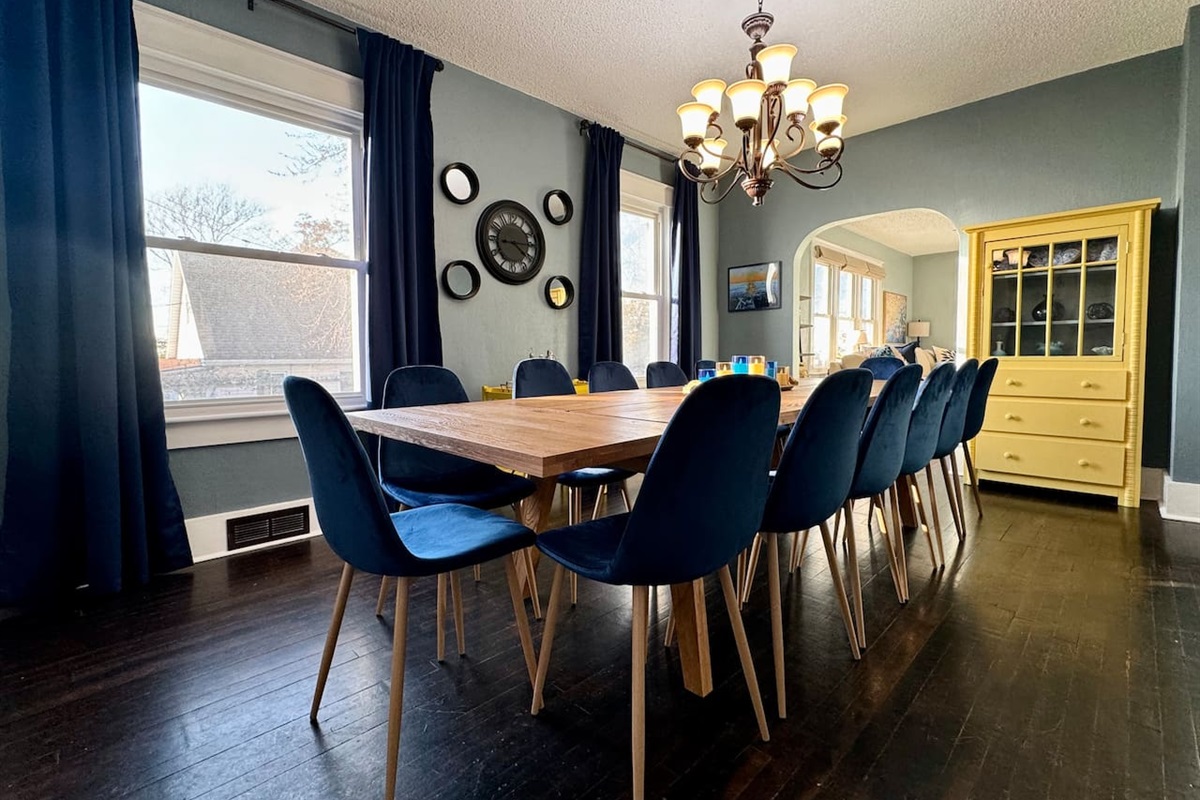 Main Level Dining Room conveniently connects to the Living Room and Kitchen.