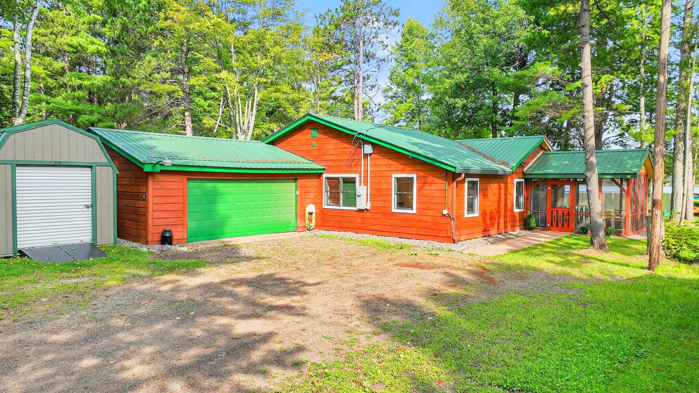 The driveway has ample parking for you vehicles and trailers. Note: the garage is not available for indoor parking.