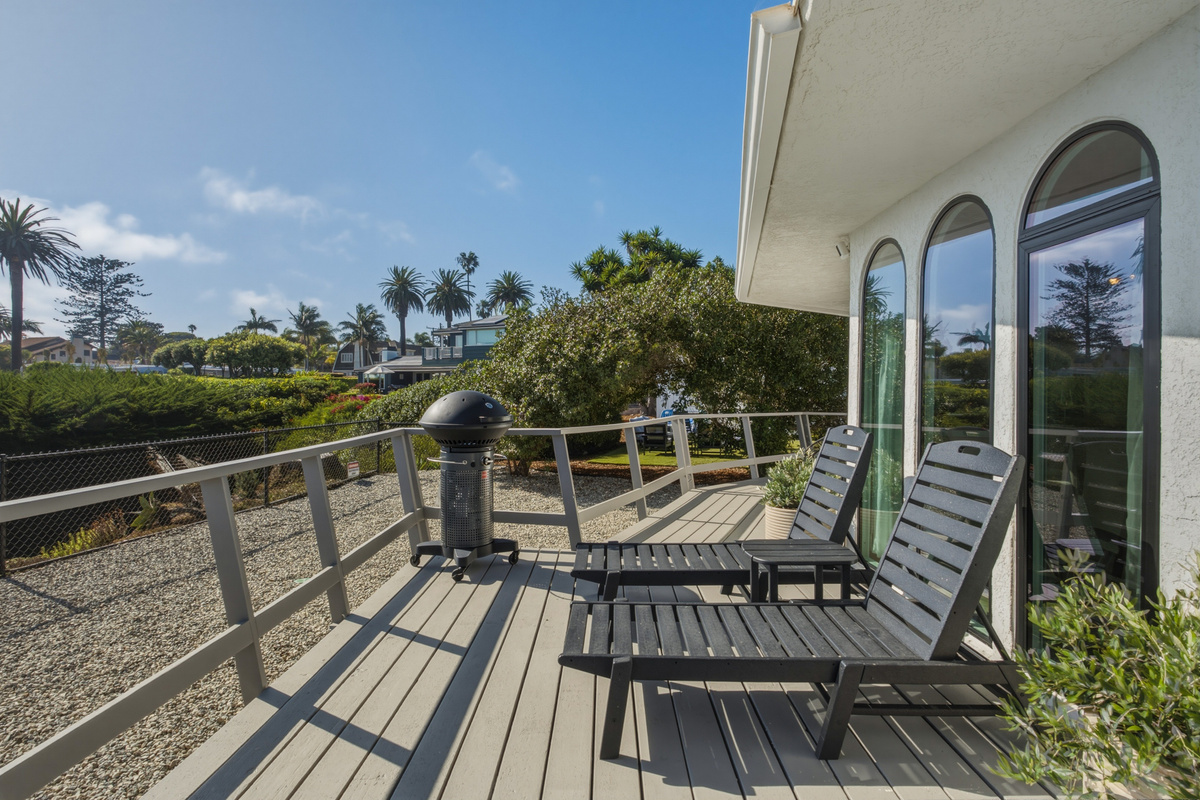 Lounge chairs on the deck