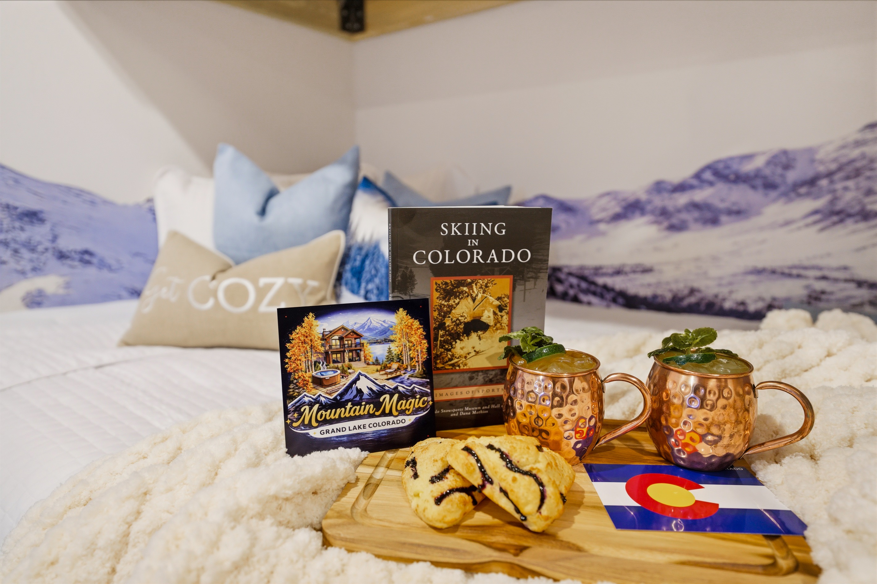 The kids will definitely want to get cozy in the Mountain Magic themed bunks.