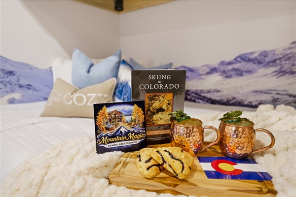 The kids will definitely want to get cozy in the Mountain Magic themed bunks.