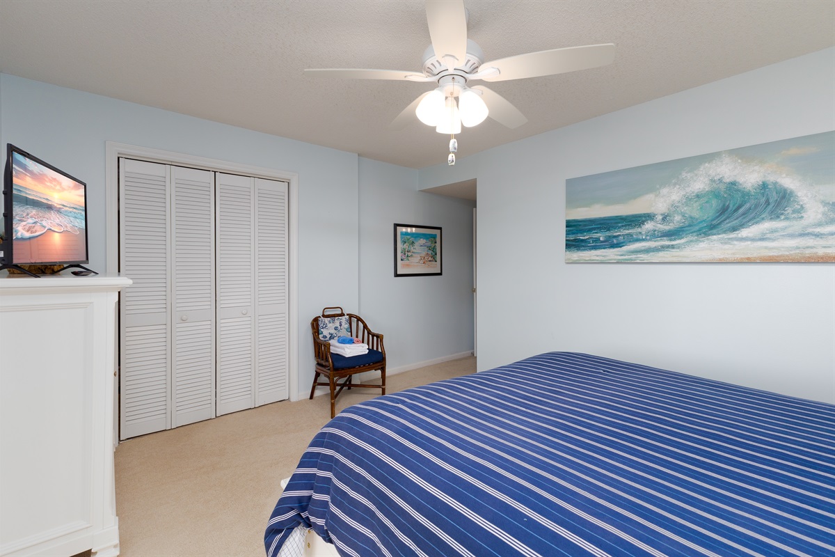 Clothing storage within closet on master bedroom