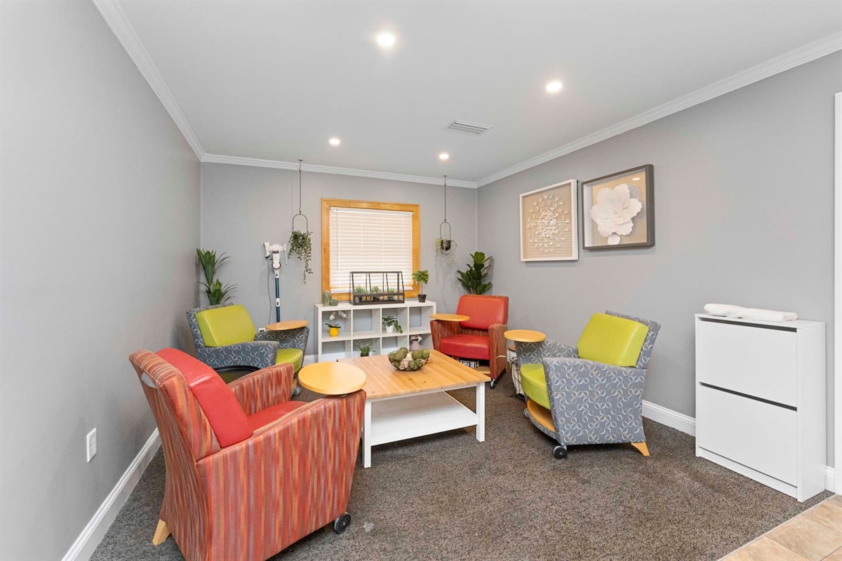 seating area for all the board games