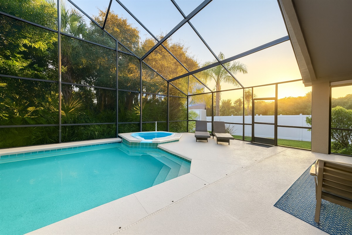 Sunset from the pool