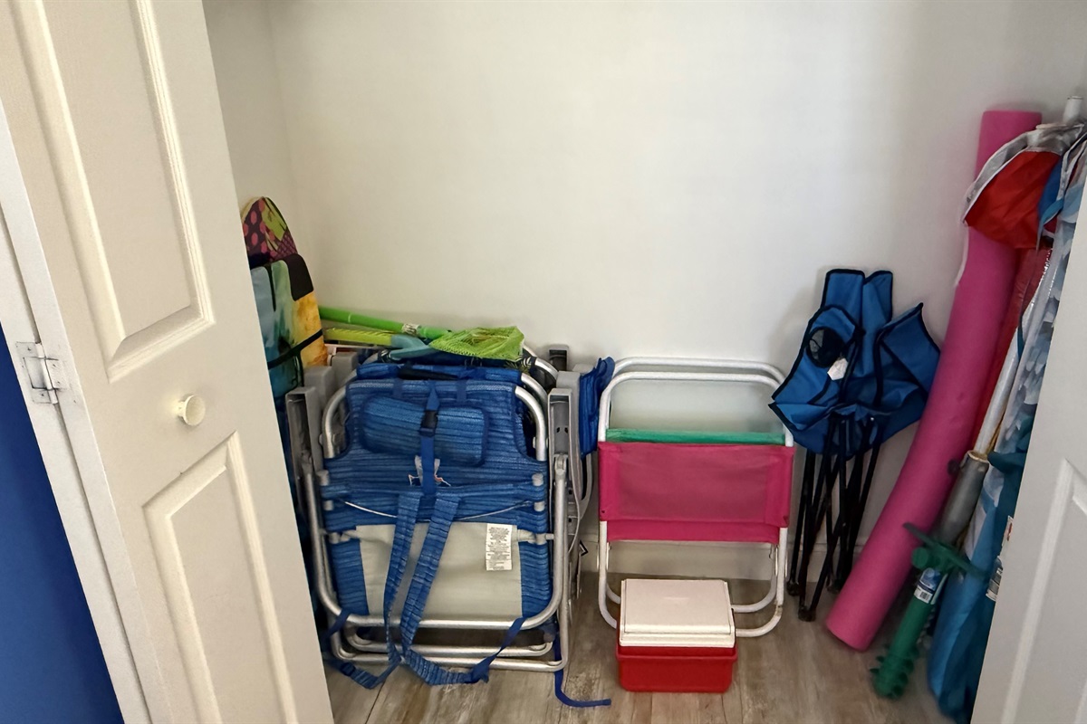 Beach chairs and umbrellas to use during your stay