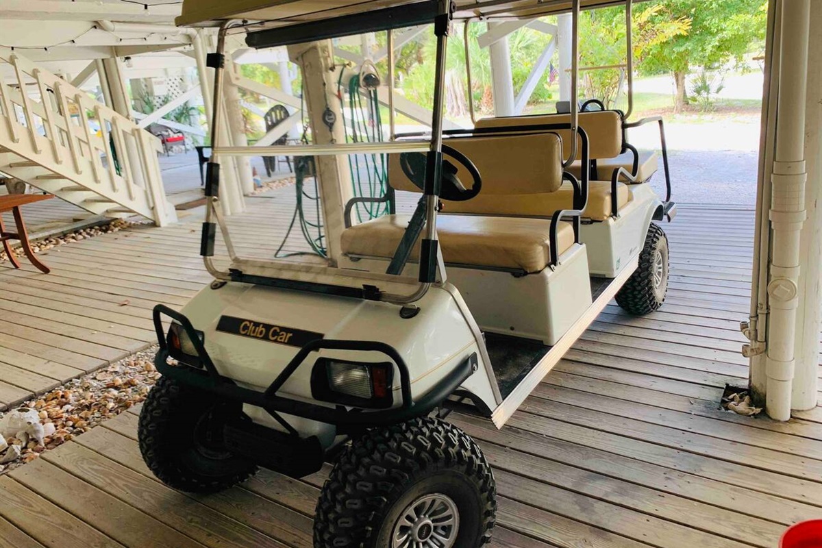 Golf cart included with rental (3 bench/6 passenger)! Most rentals do not attempt to include a cart with your stay.