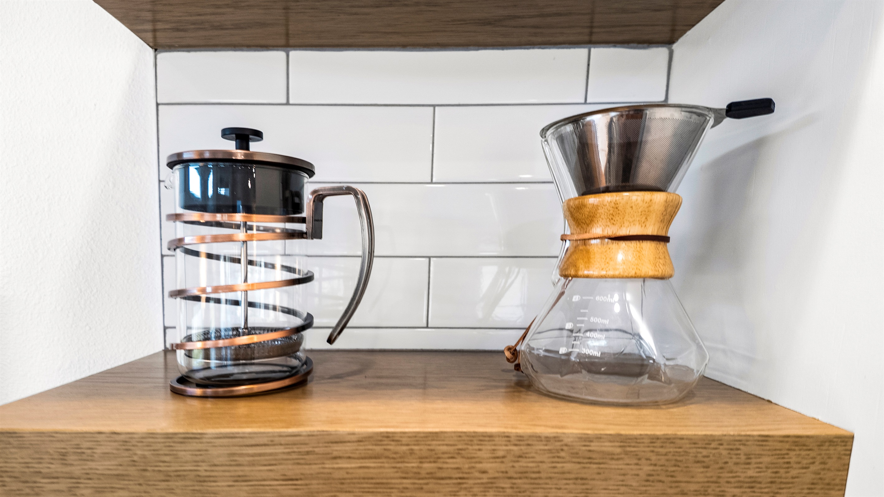 Enjoy brewing your morning pour over or french press. Bring your favorite whole beans and grind them in the provided coffee grinder.