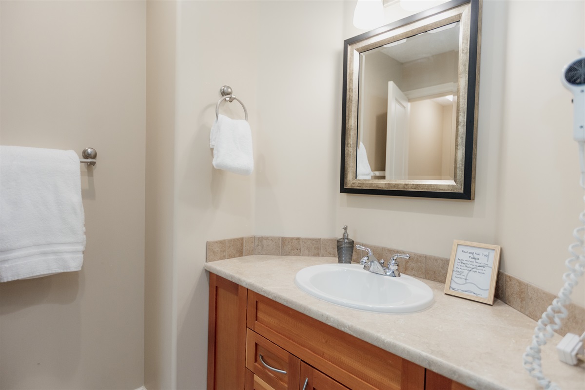 Unit B Oversized Rain shower.
Massive oversized bathroom.