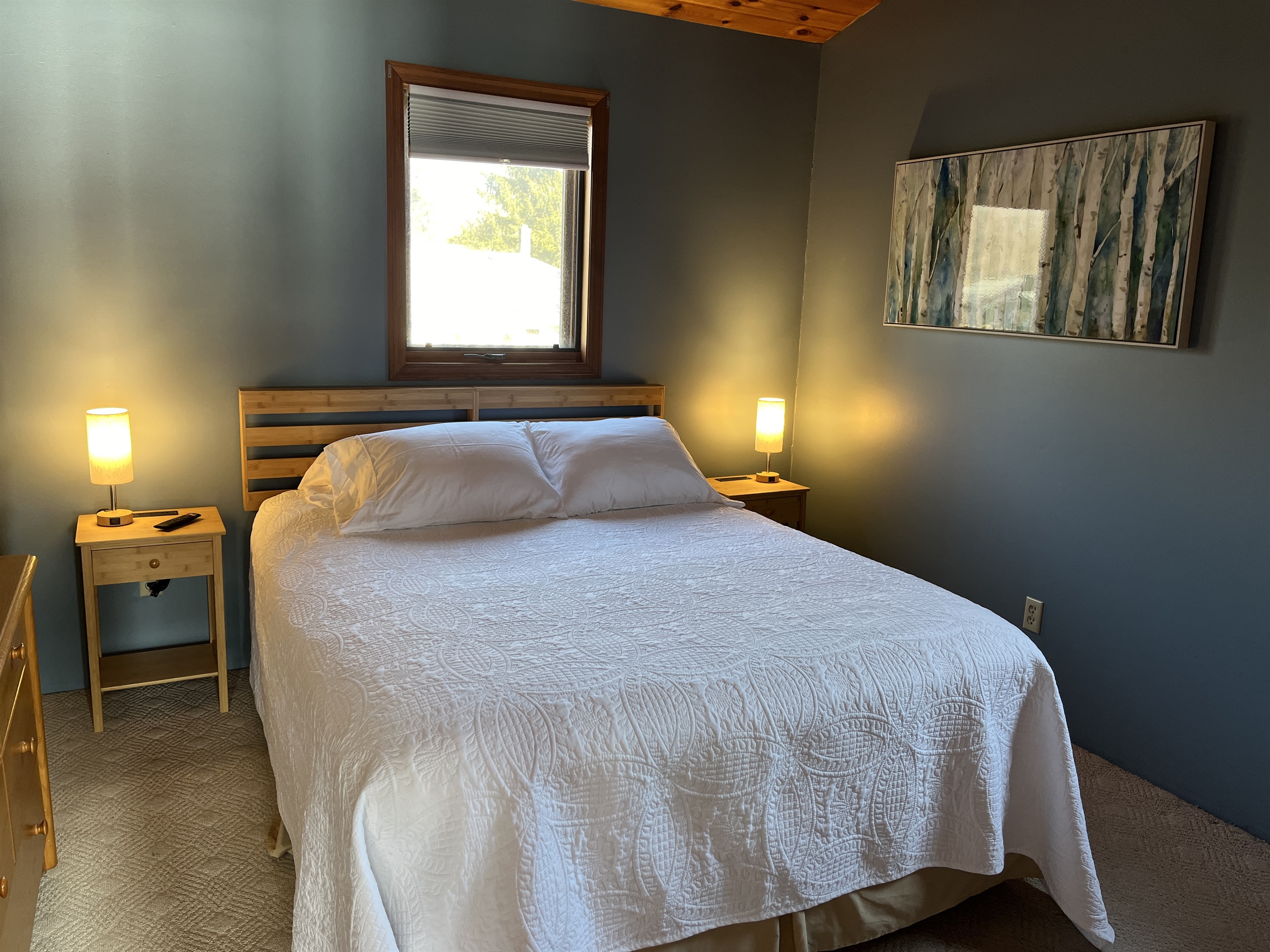 Camp Havon 2nd floor bedroom #3 with queen bed.