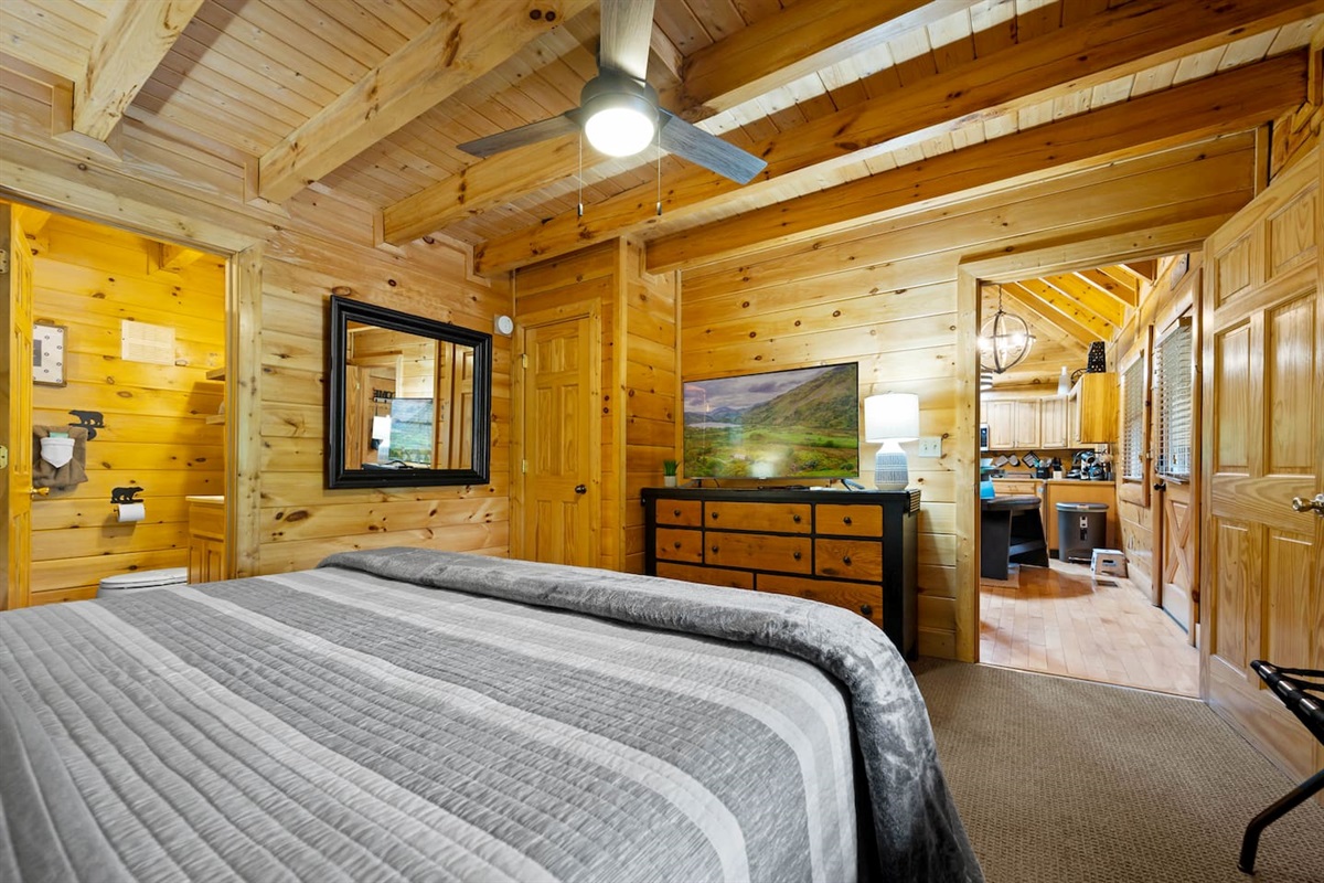 50" 4k Roku TV with Dish Network for falling asleep to after a long day exploring the Smoky Mountains.