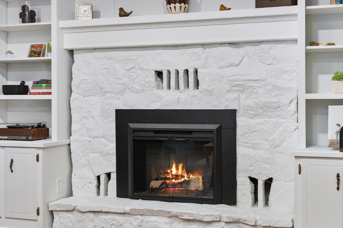Gather around the electric fireplace for a quiet night in, complete with good company and a warm glow.