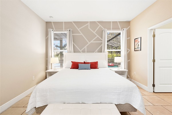 Contemporary-Inspired Room 1st floor (King Bed with Ensuite Bathroom. Sleek mid-century design meets modern resort comfort.