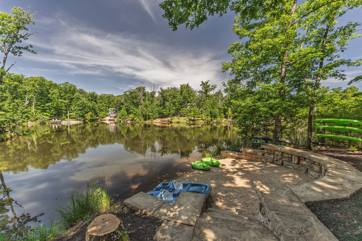 Calm water perfect for kayaking and relaxing.