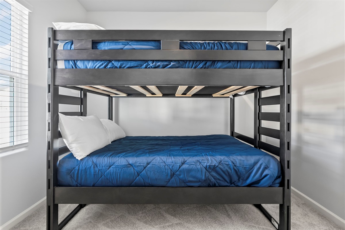 Kids Bedroom with full size bunk beds