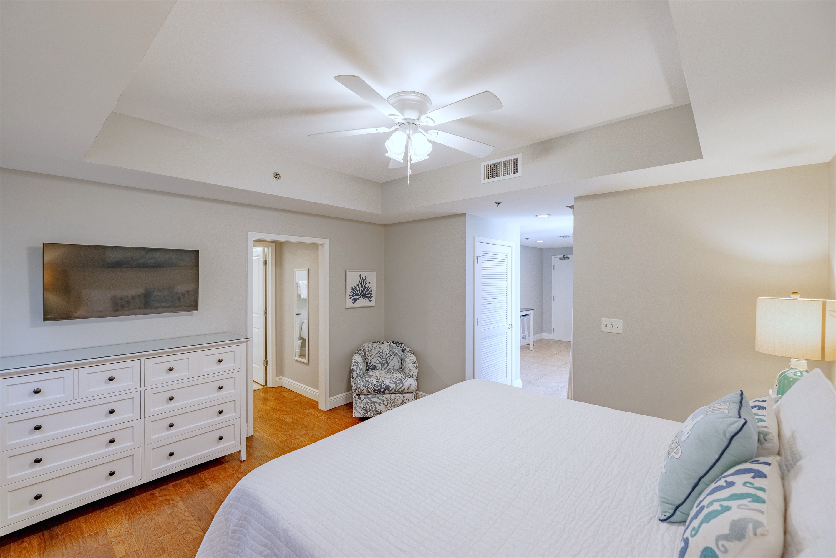 Spacious Second Master Suite with 50" smart tv.
