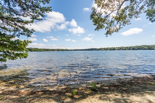 A stunning aerial view of The Wandery—nestled by the lake and surrounded by calm.