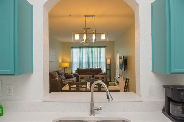 Kitchen view to family room