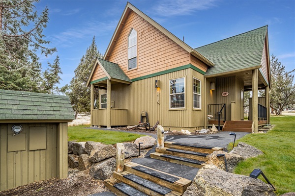 Steps leading up to house