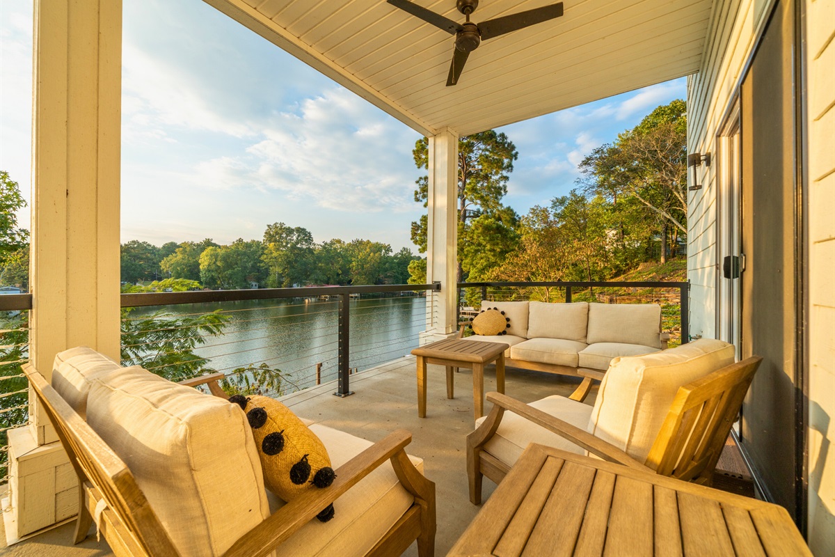 Golden-hour perfection from your private deck&mdash;breathtaking lake vistas await.