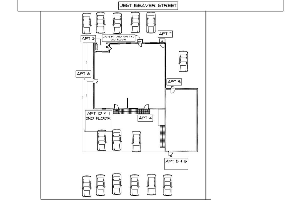 Birds Eye View of Creamery Apartments