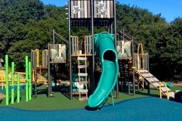 New playground in Historic Corolla park directly across from the Beach Club at Whalehead.