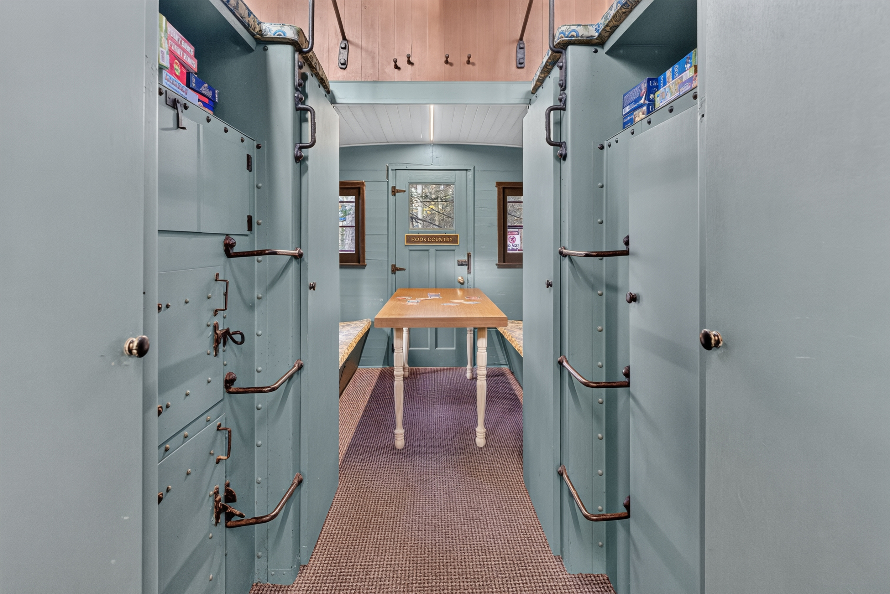 Train converted into home- hallway leading into dining area