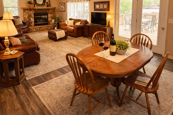 Open-concept living with living and dining and kitchen combined