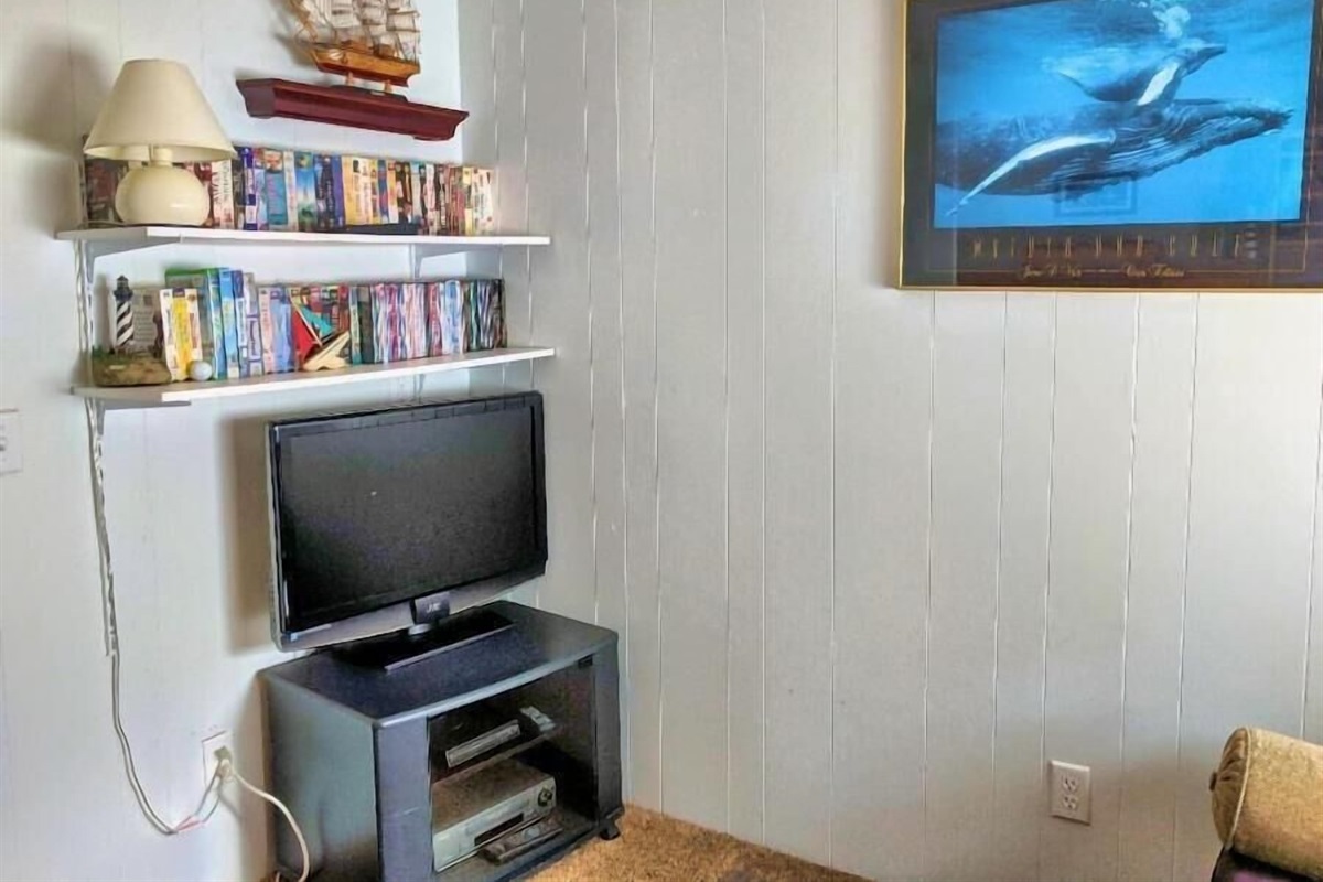 TV in fold flat sofa room