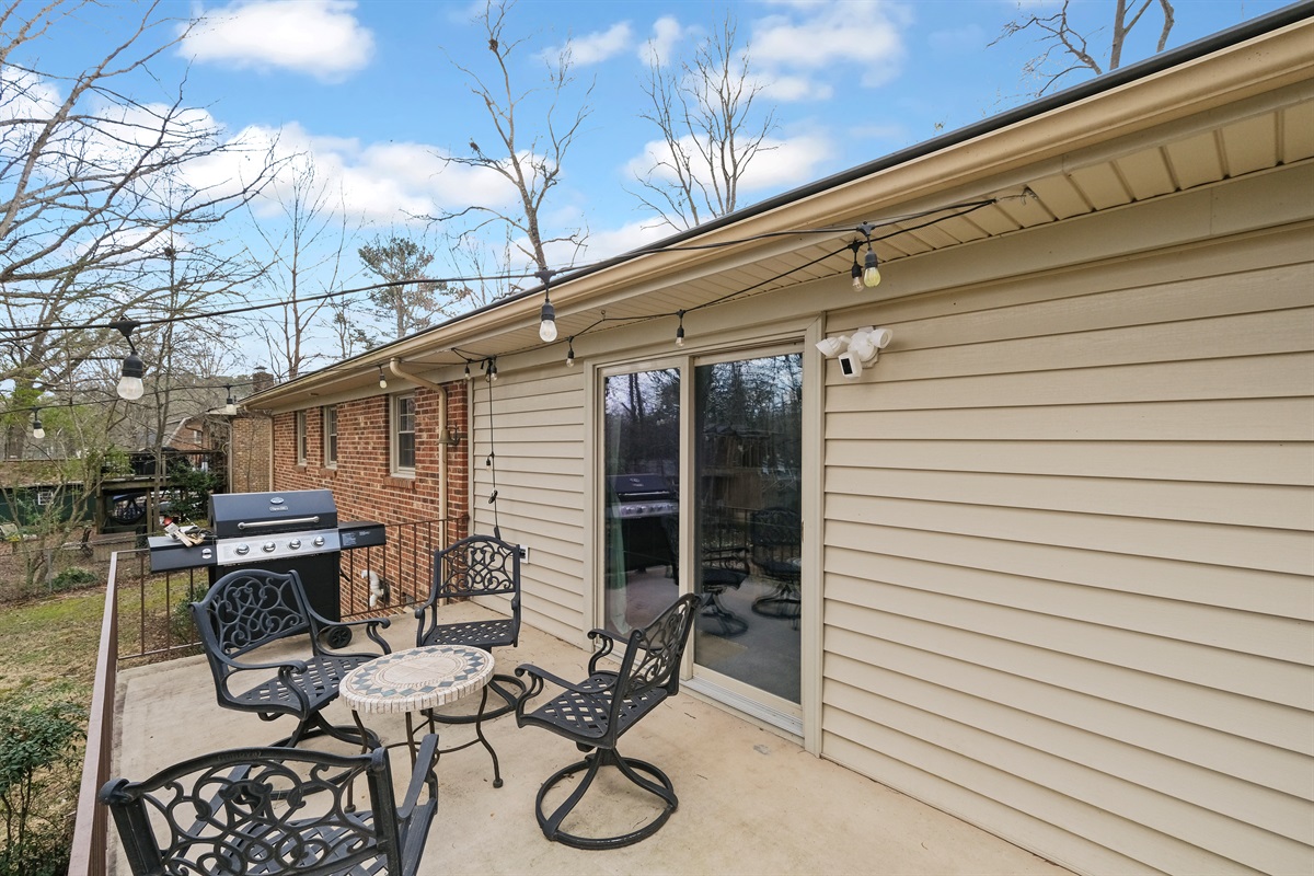 Outdoor grilling and dining area