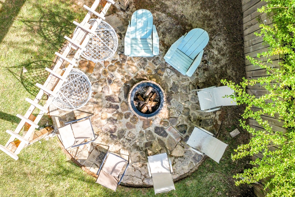 Fire pit with firewood provided